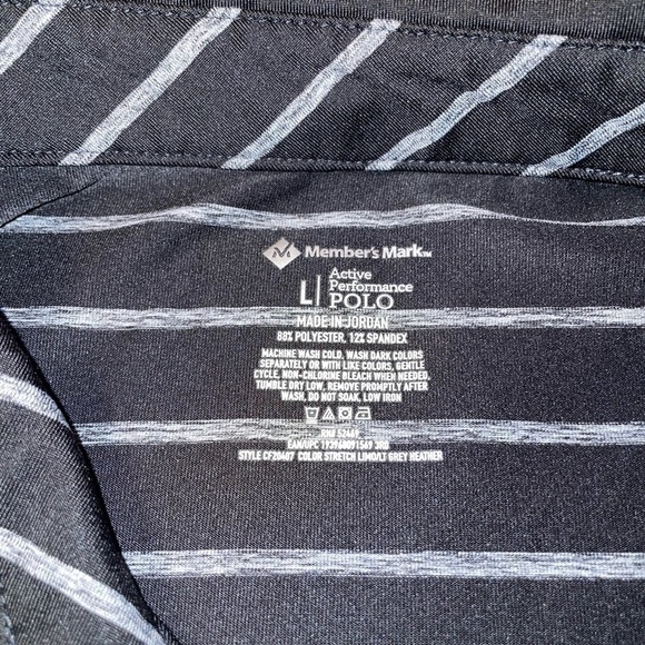 NWOT Members Mark, active performance, polos men, size large, striped polo - Picture 9 of 9